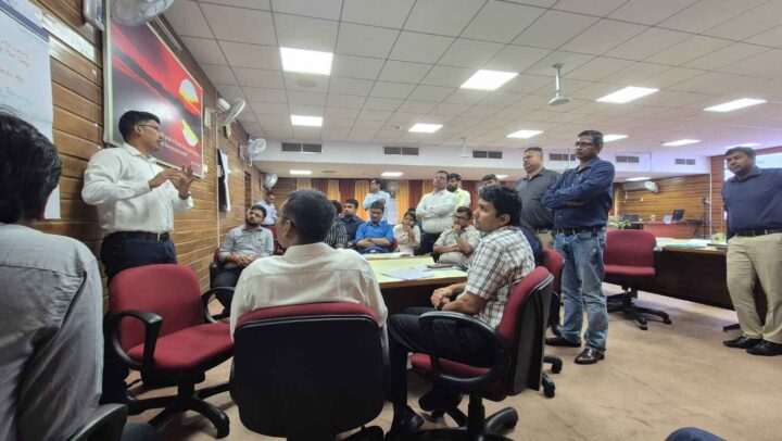 Employees participating in a corporate leadership and group learning session facilitated by DimenZion3.