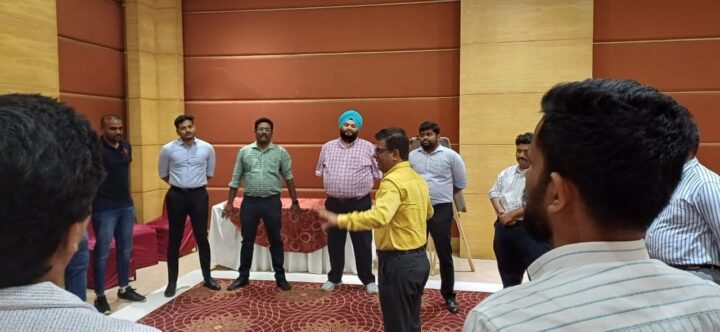 DimenZion3 team taking part in a team building activity